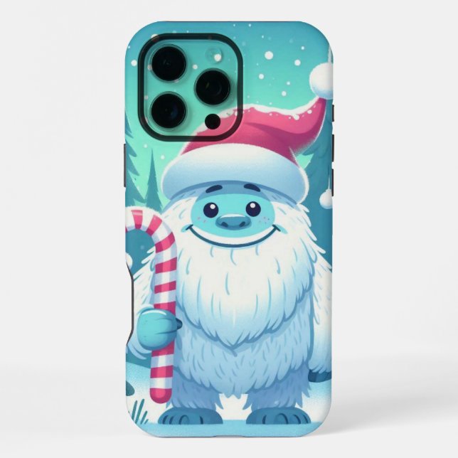 Coque iPhone Noël mignon/yeti d'hiver (Verso)
