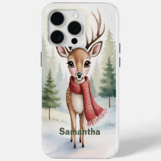 Coque iPhone 15 Pro Max Noël personnalisé Woodland, Farmhouse Xmas,