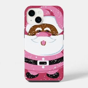 Coque Pour iPhone 14 Noël rose du Père Noël africain et américain