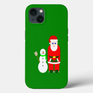 Etui iPhone 13 noël santa claus bonhomme de neige mignon
