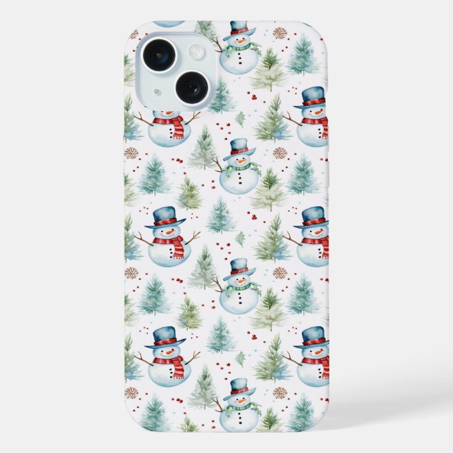 Coque iPhone Noël Snowmen sans fil Motif (Verso)