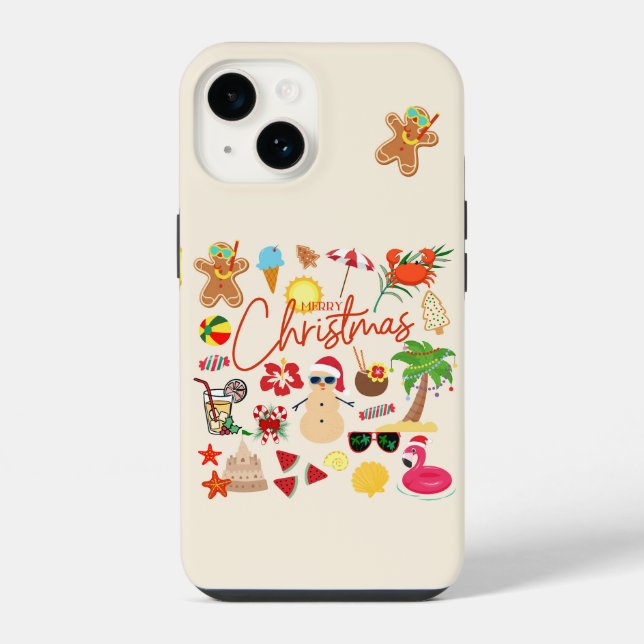 Coque iPhone Noël tropical (Verso)
