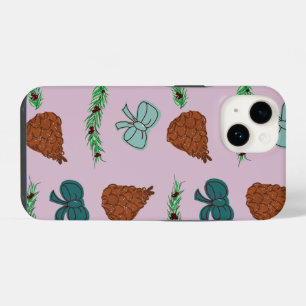 Coque Pour iPhone 14 Noëls Rubans et Pommes de Pin