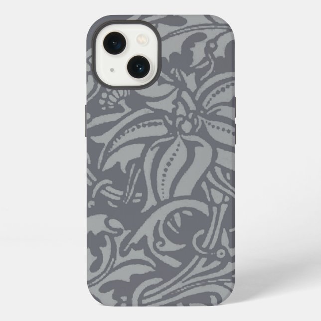 Coque iPhone Nœud de chardon écossais de style William Morris (Verso)