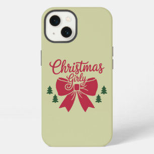 Etui iPhone 13 Noeud pour arbre de Noël girly esthétique Cadeau p