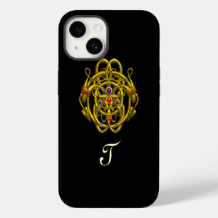 Coque Pour iPhone 14 NŒUDS CELTIQUES EN OR AVEC DES DRAGONS JUMEAUX Noi