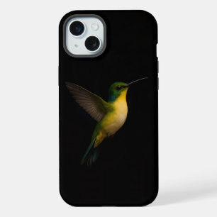 Coque iPhone 15 Plus Noir 4 Luxe, Colibri en Vol