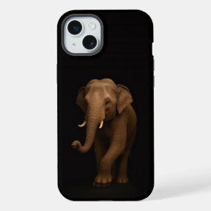 Coque iPhone 15 Plus Noir 4 Luxe, Éléphant d'Inde iPhone 15 Plus
