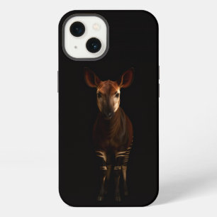 Etui iPhone 13 Noir 4 Luxe iPhone 13, Okapi de la Forêt