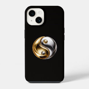 Coque Pour iPhone 14 Noir 4 Luxe iPhone 14 Mate, Harmonie Yin Yang