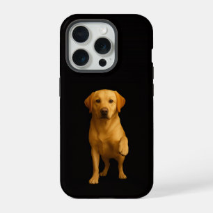 Coque iPhone 15 Pro Noir 4 Luxe iPhone 15 Pro Mate, Labrador tendre