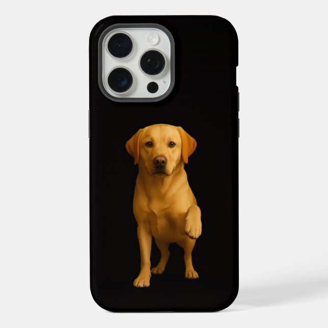 Coque iPhone Noir 4 Luxe iPhone 15 Pro Max, Labrador tendre (Verso)