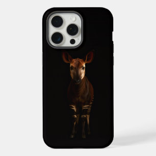 Coque iPhone 15 Pro Max Noir 4 Luxe iPhone 15 Pro Max, Okapi de la Forêt