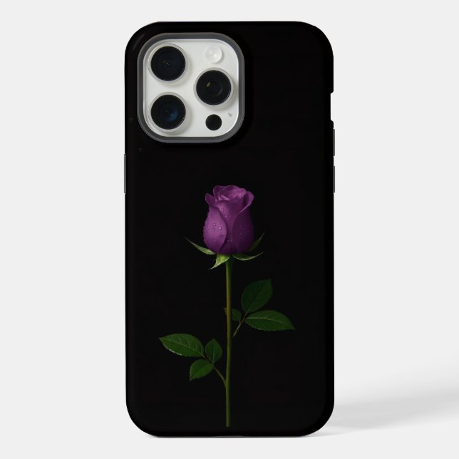 Coque iPhone Noir 4 Luxe iPhone 15 Pro Max, Rose Violet Royal (Verso)