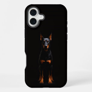 Coque iPhone 16 Plus Noir 4 Luxe iPhone 16 Plus, Chien Doberman Gardien