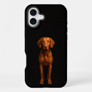 Coque iPhone 16 Plus Noir 4 Luxe iPhone 16 Plus, Chien Vizsla Agile