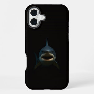 Coque iPhone 16 Plus Noir 4 Luxe iPhone 16 Plus, Grand Requin Blanc
