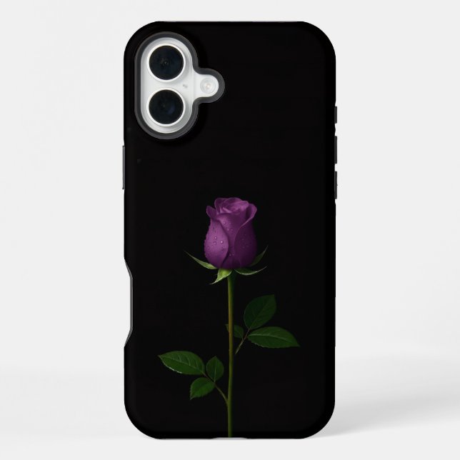 Coque iPhone Noir 4 Luxe iPhone 16 Plus, Rose Violet Royal (Verso)