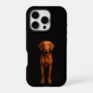 Coque iPhone 16 Pro Noir 4 Luxe iPhone 16 Pro, Chien Vizsla Agile