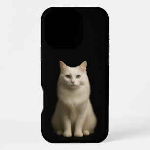 Coque iPhone 16 Pro Max Noir 4 Luxe iPhone 16 Pro Max, Chat Turc Angora