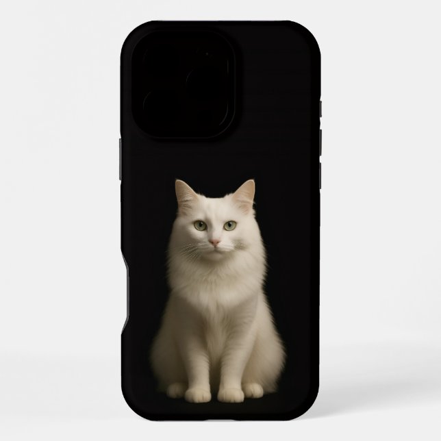 Coque iPhone Noir 4 Luxe iPhone 16 Pro Max, Chat Turc Angora (Verso)