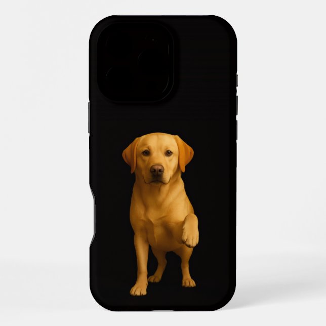 Coque iPhone Noir 4 Luxe iPhone 16 Pro Max, Labrador tendre (Verso)