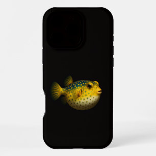 Coque iPhone 16 Pro Max Noir 4 Luxe iPhone 16 Pro Max, Poisson-lune jaune