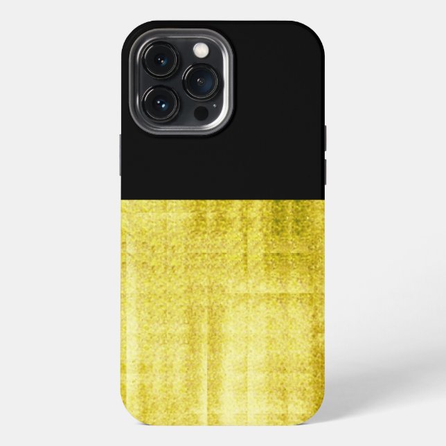 Coque iPhone Noir à panneau or (Verso)