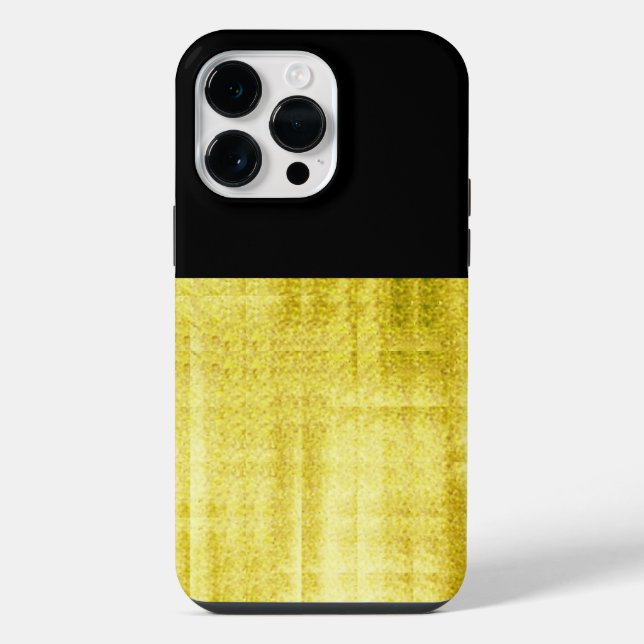 Coque iPhone Noir à panneau or (Verso)