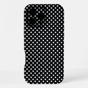 Coque iPhone 16 Pro Max Noir à pois blancs