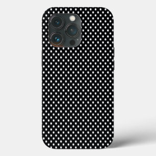 Etui iPhone 13 Pro Noir avec pois blancs