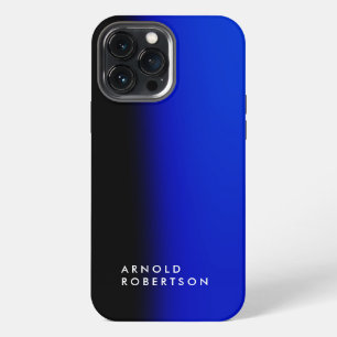 Etui iPhone 13 Pro Max Noir Bleu Moderne Minimaliste Tendance Ajoutez Vot