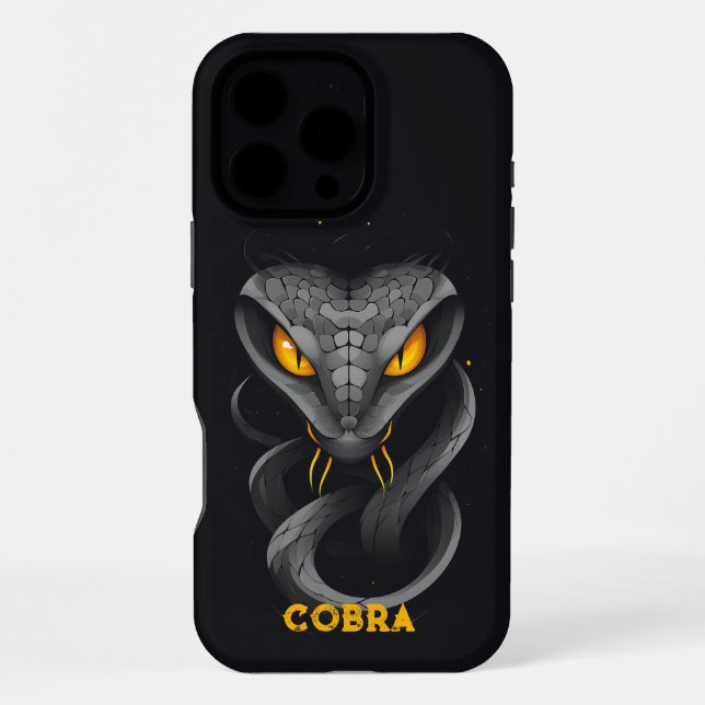 Coque iPhone Noir Cobra en colère (Verso)