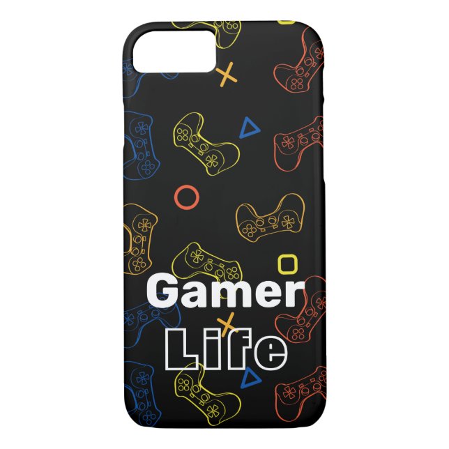 Coque iphone noir de la vie de Gamer (Dos)