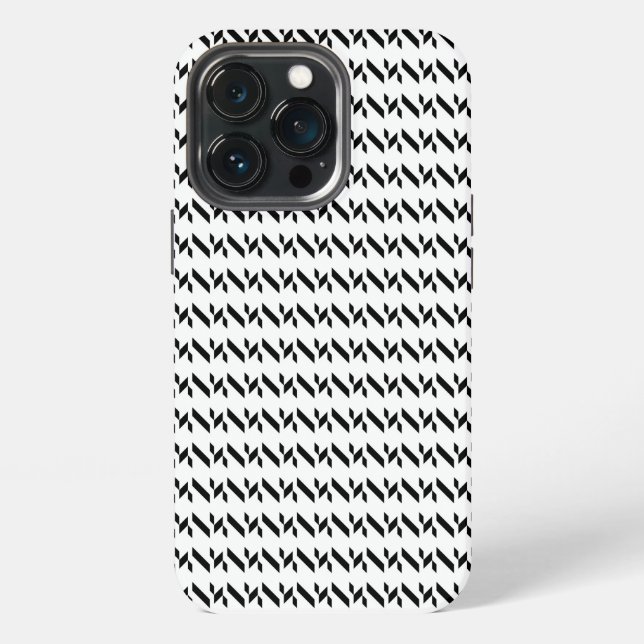 Coque iPhone noir et blanc à dents de chien (Dos)