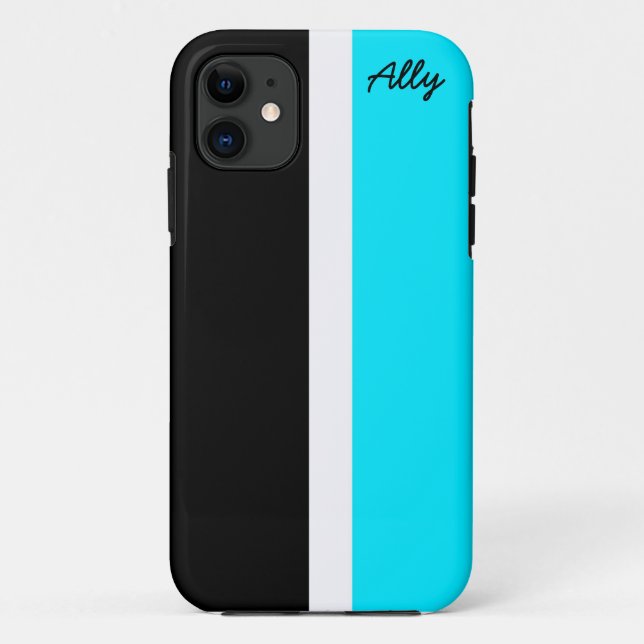 Coque iphone noir et par bleu en coupe (Dos)