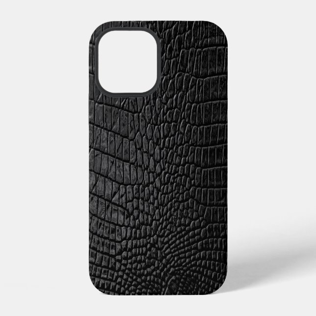 Coque iPhone Noir lisse : Cuir Texture Élégance (Verso)