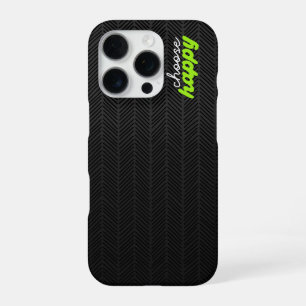 Coque iPhone 16 Pro Noir moderne choisir heureux