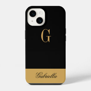 Coque Pour iPhone 14 Noir or