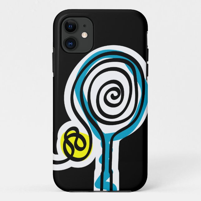 Coque iphone noir pour joueur de tennis (Dos)