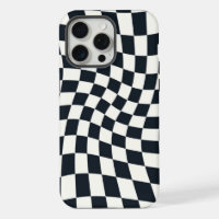 Noir rétro blanc coché À damiers déformé