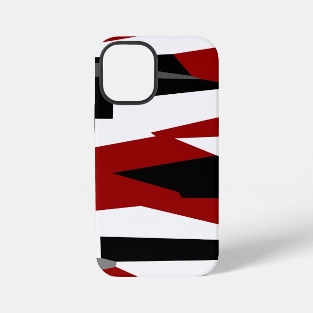 Coque iPhone Noir rouge gris et blanc (Verso)