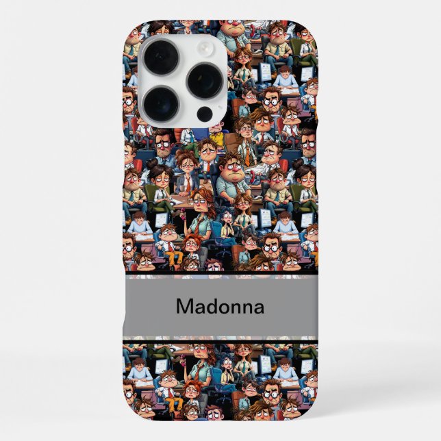 Coque iPhone Noir stress travail (Verso)