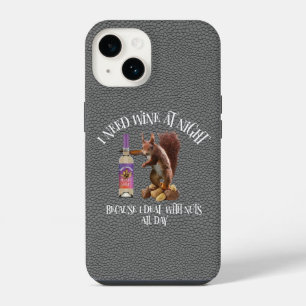 Coque Pour iPhone 14 Noix toute la journée - Buveur de vin drôle d'écur