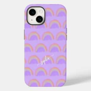 Coque Pour iPhone 14 Nom arc-en-ciel coloré écriture personnalisée