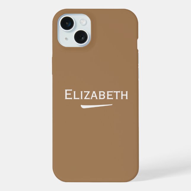 Coque iPhone Nom Brun Clair Personnalisé (Verso)