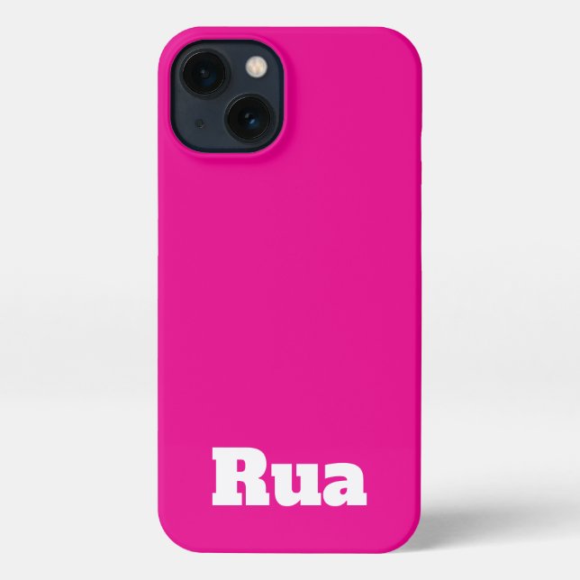Coque iPhone Nom customisé Moderne Design Minimal Rose Chaud (Verso)