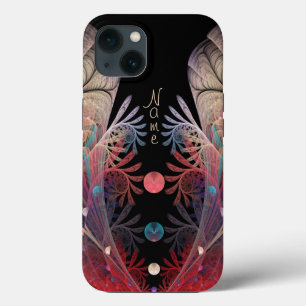 Etui iPhone 13 Nom d'art fractal de fantaisie moderne abstraite J