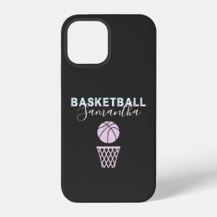 Coque iPhone 12 Nom de basket-ball féminin Panier mignon Personnal