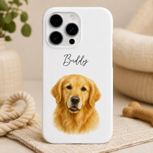 Coque iPhone 16 Pro Nom de chien minimaliste moderne et photo
